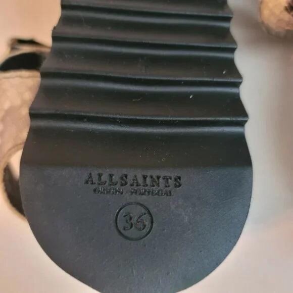 All Saints Rhianne Embossed Leather Platform Sandals - Picture 7 of 8